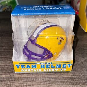 LSU Tigers Team Helmet Acrylic Light-Up Christmas Ornament SEC NCAA